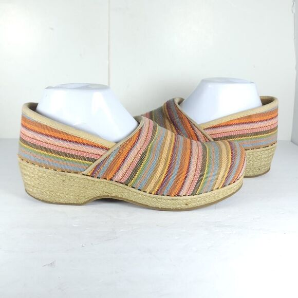 Dansko Women's EU41 US10-10,5 Multicolor Vegan Jute Woven Espadrille Clogs Shoes - Picture 9 of 15